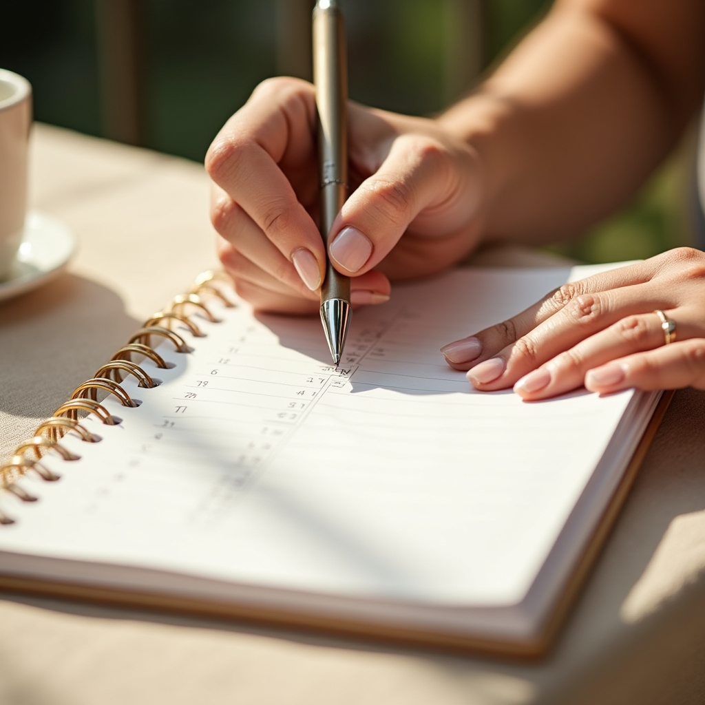Notizbuch und Stift für den ersten Schritt in die Tagesplanung