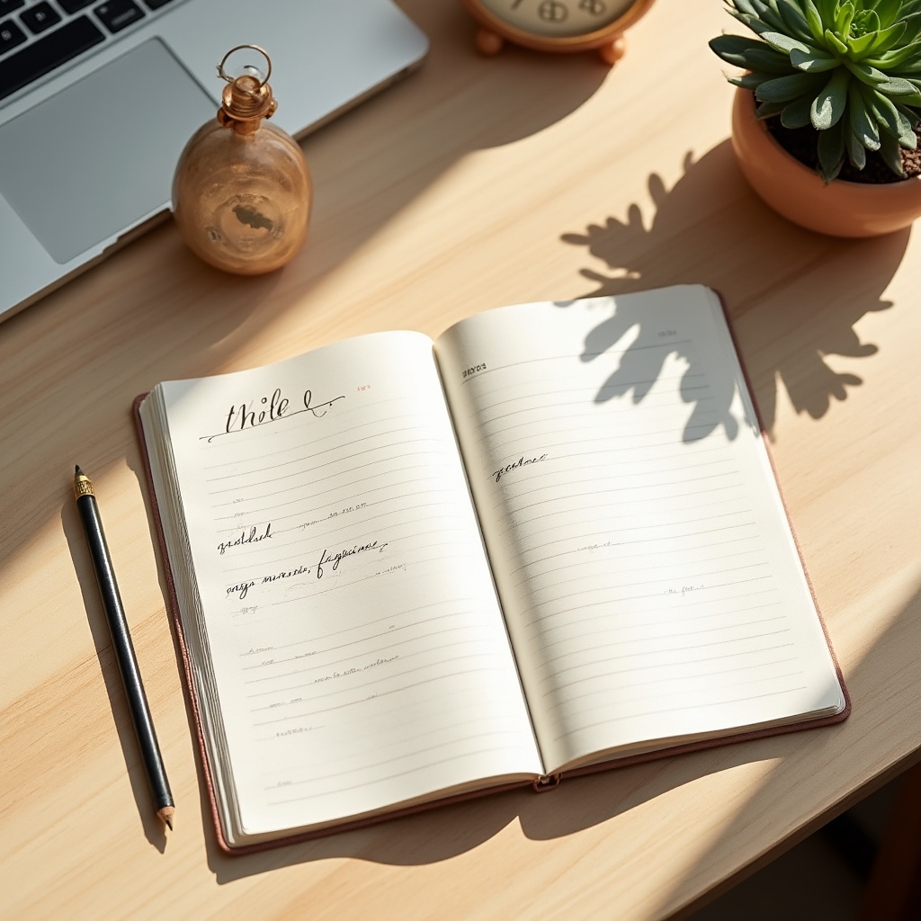 Arbeitsplatz mit Tagesplan und Planungsunterlagen